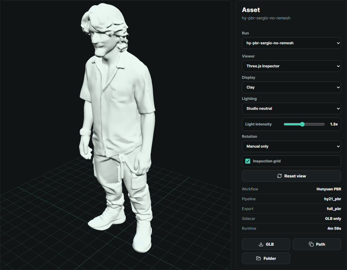 The same result in clay shading to inspect its form without textures.