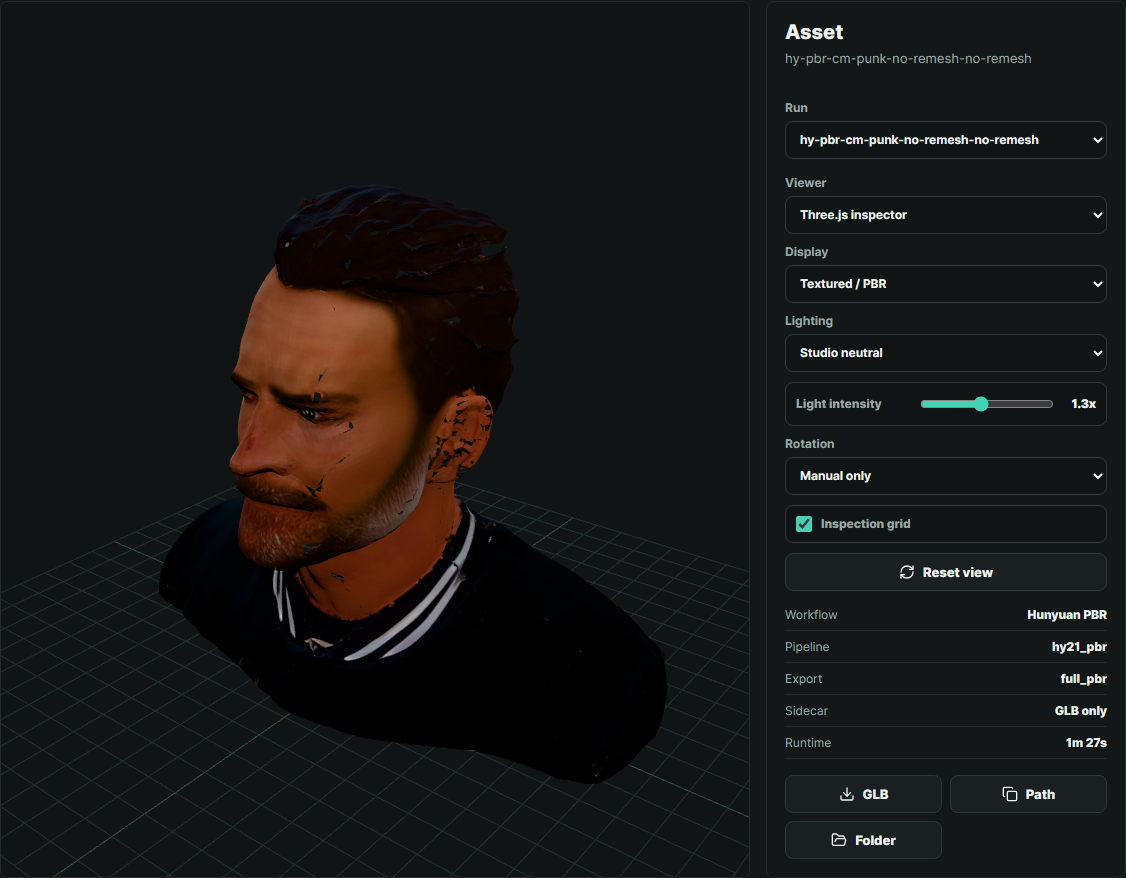 CM Punk: a retained texture result following a Cinema ZRemesher topology step.