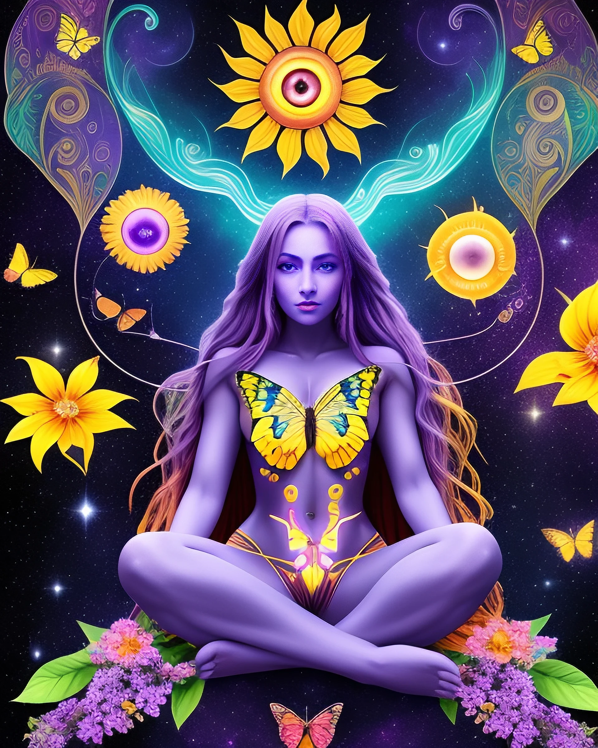 Cosmic Bloom: 2023 AI reinterpretation by me, based on @art_valen’s original drawing.