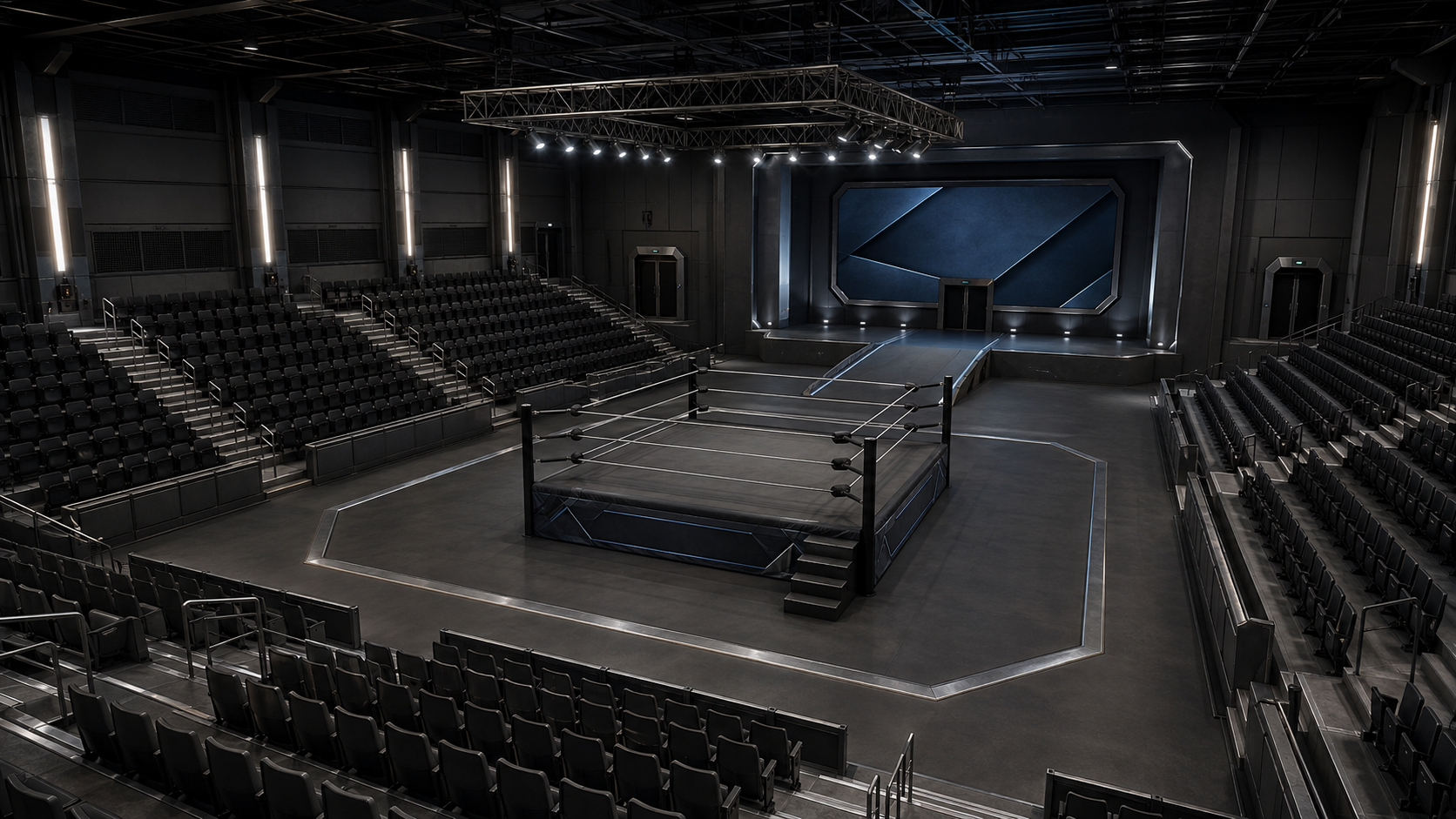 AR Arena concept: a floating screen within an arena setting.
