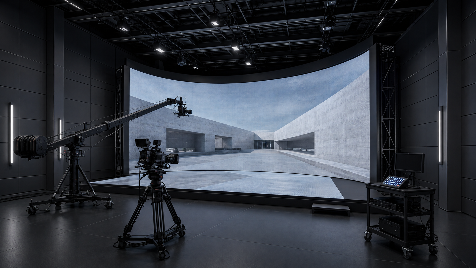 XR / Volume concept: a production space built around its backdrop.