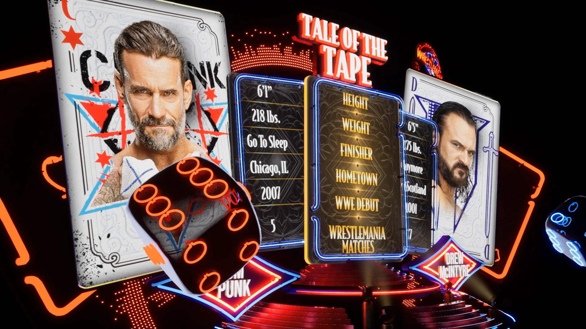 An angled view showing the depth between the portrait cards and statistics panels.